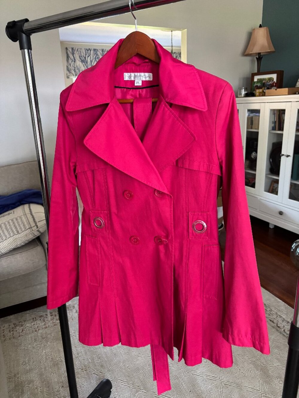Pink rain/trench coat